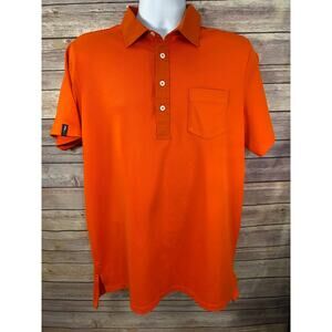 RLX Ralph Lauren Polo Shirt Mens Medium Bright Orange Golf Performance